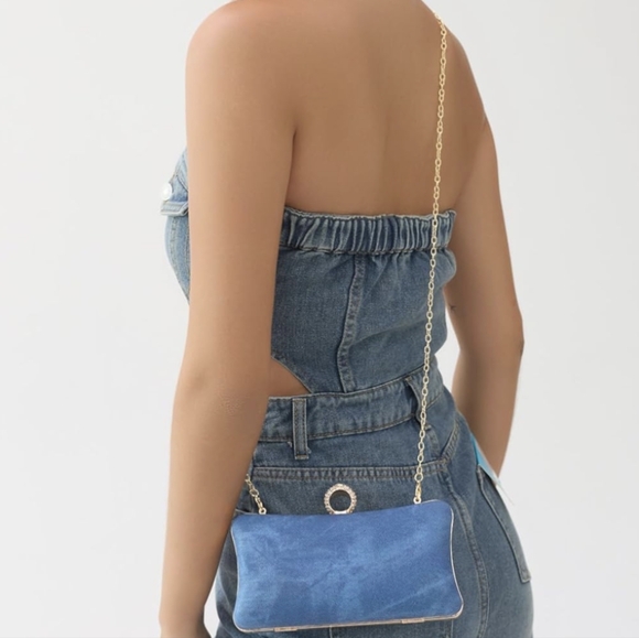 Dark Blue Denim Clutch - Picture 4 of 4